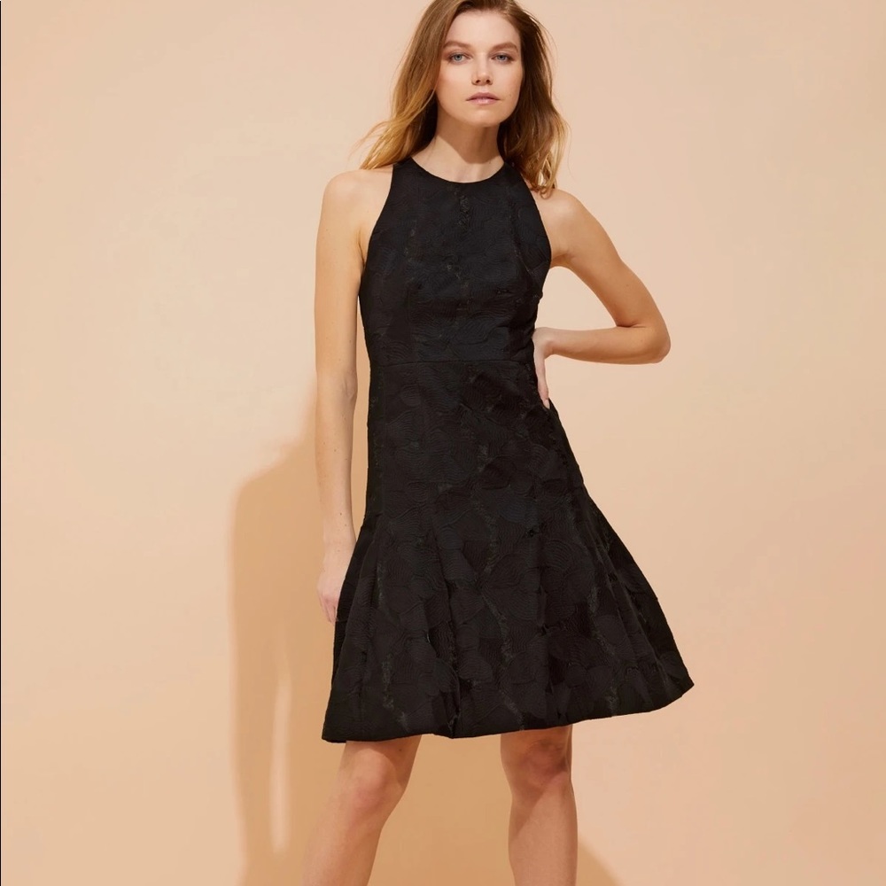 Halston Heritage floral organza jacquard dress
